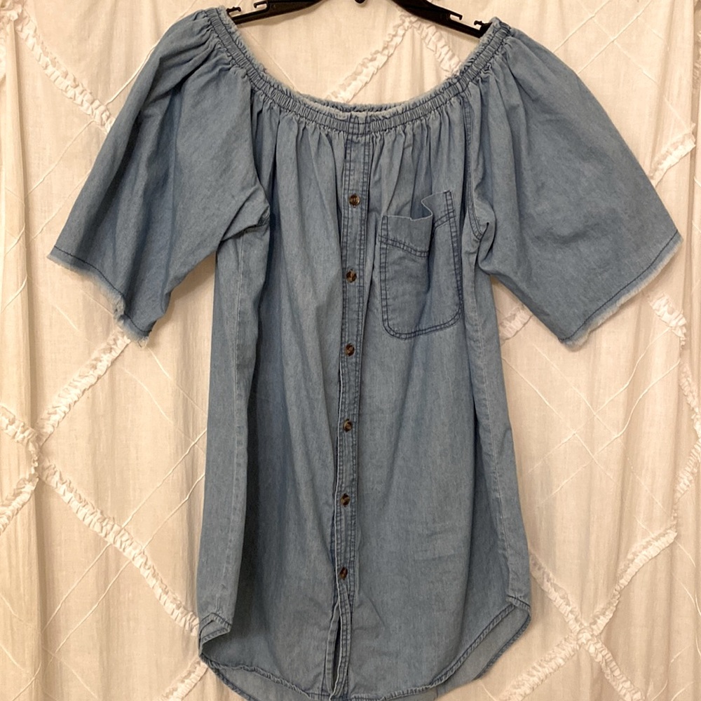 Fashion Nova cute off the shoulder denim blouse